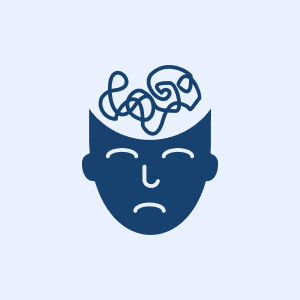 Mental clutter depicted in icon
