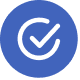 Blue circle with white checkmark