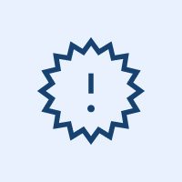Exclamation mark inside starburst shape