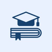 Graduation cap and book icon