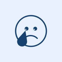 Sad face with tear illustration